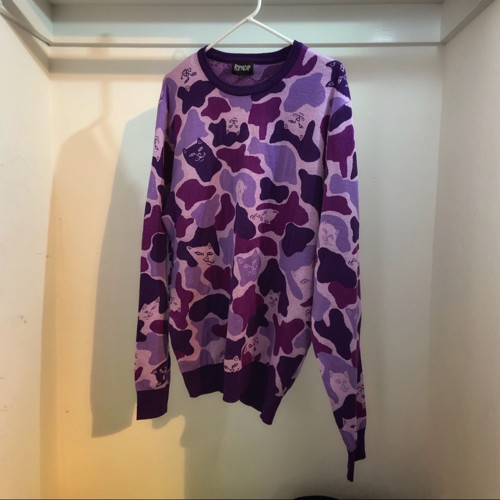 RIPNDIP Purple Camo Sweater